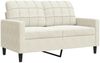 vidaXL 3-tlg. Sofagarnitur mit Kissen Creme Samt 3278359 Bild 4