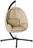 Outsunny Hängesessel Eiförmiger, mit abnehmbar waschbar Sitz, Gestell, für 1 Personen (Hängeschaukel für den Außenbereich, 1-St, Hängematte), für Indoor Outdoor, Terrasse, Garten, Khaki Bild 2