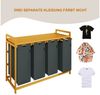 AdelDream Wäschekorb mit Bambusrahmen,200 l, 4 Fächer,Wäschesortierer Bild 3