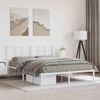 vidaXL Bettgestell mit Kopfteil Metall Weiß 150x200 cm 355612 Bild 1