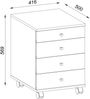 VCM Rollcontainer Lona 919416 Anthrazit / Honig-Eiche H. 57 x B. 42 x T. 50 cm Bild 4