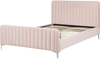Bett mit Lattenrost LUNAN 140 x 200 cm Samtstoff Pastellrosa Bild 4