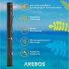 Arebos Solardusche 60 L Solar-Gartendusche mit Handbrause, Thermometer & Fußdusche (Komplett-Set, Schwarz), inkl. Abdeckhaube Bild 3