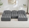 Modulares Sofa mit Ottoman, Granulierter Fleece, U-/L-Form, 228 x 165 x 79 cm, grau Bild 3