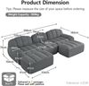 Modulares Sofa mit Ottoman, Granulierter Fleece, U-/L-Form, 228 x 165 x 79 cm, grau Bild 4