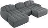Modulares Sofa mit Ottoman, Granulierter Fleece, U-/L-Form, 228 x 165 x 79 cm, grau Bild 5