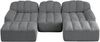 Modulares Sofa mit Ottoman, Granulierter Fleece, U-/L-Form, 228x165x79 cm, grau Bild 5