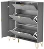 UEV Schuhschrank mit 2 Klappen und 2 Türen Schuhregal mit Kippsicherung (Schuhkommode, Schuhkipper, Trennwand verstellbar, 110x24x120cm) platzsparend, Für verschiedene Schuhtypen geeignet Bild 5