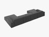 Micadoni 'Jodie' 6-Sitzer-Sofa, Panorama, Samtstoff, Beinfarbe Black Plastic, Grau Bild 3