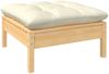 4-tlg. Garten-Lounge-Set mit Creme Kissen Kiefer Massivholz Bild 5
