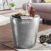 Wohnling Beistelltisch VAKRIM 41 x 41 x 41 cm Aluminium Dekotisch orientalisch rund, silber Bild 3