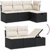 vidaXL 5-tlg. Garten-Sofagarnitur mit Kissen Schwarz Poly Rattan 3265501 Bild 3