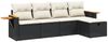 vidaXL 5-tlg. Garten-Sofagarnitur mit Kissen Schwarz Poly Rattan 3265501 Bild 2