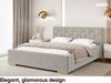 MEBLINI Polsterbett 140x200 ohne Lattenrost ohne Matratze – VERSAL – Taupe Samt – Doppelbett ohne Bettkasten - Stauraumbett - Kopfteil Bett ohne Stauraum Bild 3
