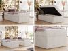Boxspringbett 90x200 Polsterbett ZERO 90 Einzelbett ohne Kopfteil, inkl. Stauraum & Multipocket-Matratze, Hotelbett - Beige Cordstoff - H3 - Topper Visco Bild 2