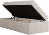 Boxspringbett 90x200 Polsterbett ZERO 90 Einzelbett ohne Kopfteil, inkl. Stauraum & Multipocket-Matratze, Hotelbett - Beige Cordstoff - H3 - Topper Visco Bild 5