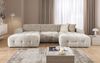 luma-home Wohnlandschaft U-Form 6-Sitzer, raffinierte Steppungen, Chenille-Bezug in Sand Grau, 323 x 161 x 79 cm Bild 2