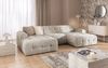 luma-home Wohnlandschaft U-Form 6-Sitzer, raffinierte Steppungen, Chenille-Bezug in Sand Grau, 323 x 161 x 79 cm Bild 3