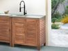 Outdoor-Küchenschrank mit Spüle BRUCOLI Akazienholz Braun Schwarz Bild 3
