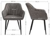Esszimmerstuhl, 6-Set, Sessel, Loungesessel, mit Armlehne, PU-Bezug, bis 110 kg belastbar, Metallbeine, für Esszimmer, Küche, Wohnzimmer, Schlafzimmer, grau LDCDE179S02 Bild 5