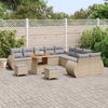 vidaXL Garten-Sofa-Set mit Kissen mit Kissen 13 pcs Beige und Hellgrau 3363882 Bild 3