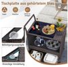 COSTWAY Grillablagetisch, Grillwagen Outdoor, Rattan Servierwagen mit Schublade Bild 4