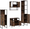 vidaXL 4-tlg. Badmöbel-Set Räuchereiche Holzwerkstoff 3214707 Bild 5
