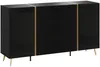 Vente-unique - MARZIALO Sideboard Holz, Platte SchwarzGold - B 41 cm x H 87,2 cm x L 158 cm Bild 4