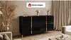 Vente-unique - MARZIALO Sideboard Holz, Platte SchwarzGold - B 41 cm x H 87,2 cm x L 158 cm Bild 2
