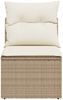 vidaXL Gartensofa ohne Armlehnen mit Kissen Beige Poly Rattan 366050 Bild 4