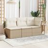 vidaXL Gartensofa ohne Armlehnen mit Kissen Beige Poly Rattan 366050 Bild 5