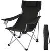 Songmics 'GCB09BK' Campingstuhl klappbar, mit Armlehnen und Getränkehaltern bis 150 kg belastbar, Eisengestell / Oxford-Gewebe schwarz, 81 x 70 x 91 cm Bild 1