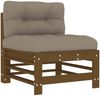 vidaXL Mittelsofa mit Kissen Honigbraun Massivholz Kiefer 825663 Bild 2