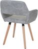 Esszimmerstuhl HWC-A50 II, Stuhl Küchenstuhl, Retro 50er Jahre Design ~ Textil, vintage betongrau, helle Beine Bild 4
