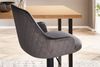 FineBuy Barhocker Samt Hocker mit Lehne 86 - 106 cm, Küchenhocker Höhenverstellbar Modern 100 kg, Barstuhl Tresenhocker mit Metall-Trompetenfuß, Bistrohocker Gepolstert mit Armlehne Bild 5