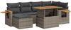 vidaXL 7-tlg. Garten-Sofagarnitur mit Kissen Grau Poly Rattan Akazie 3327623 Bild 2