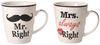 Out of the Blue Tasse 2er Set Mr. Right und Mrs. always Kaffeebecher in Geschenkverpackung Bild 5