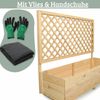 Pflanzkasten mit Rankgitter THIO - Inkl. Vlies & Handschuhe | Hochbeet mit Rankhilfe Blumenkasten für Kletterpflanzen hängende Körbe Pflanzgefäß aus Holz, 128cm Breit Bild 4