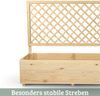 Pflanzkasten mit Rankgitter THIO - Inkl. Vlies & Handschuhe | Hochbeet mit Rankhilfe Blumenkasten für Kletterpflanzen hängende Körbe Pflanzgefäß aus Holz, 128cm Breit Bild 5