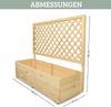 Pflanzkasten mit Rankgitter THIO - Inkl. Vlies & Handschuhe | Hochbeet mit Rankhilfe Blumenkasten für Kletterpflanzen hängende Körbe Pflanzgefäß aus Holz, 128cm Breit Bild 2