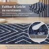 GarveeMore Teppich Faltbarer Kurzflor-Teppich 1160 g/m², 100% Polyester (Faux-Kaschmir), rechteckig, Höhe: 6 mm, modernes geometrisches Linienmuster, rutschfeste Rückseite Bild 4