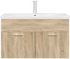 vidaXL Waschbeckenunterschrank Einbaubecken Wasserhahn Sonoma-Eiche 3325015 Bild 4