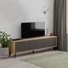 Calicosy TV-Möbel 4 Türen mit Metallfüßen B180 cm - FLORA - Helles Holz Bild 5