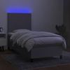 vidaXL Boxspringbett mit Matratze & LED Stoff Hellgrau 90x200 cm, Härtegrad: H2 [3134685] Bild 4