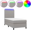 vidaXL Boxspringbett mit Matratze & LED Stoff Hellgrau 90x200 cm, Härtegrad: H2 [3134685] Bild 2