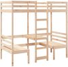 vidaXL Hochbett mit Schreibtisch & Stühlen 90x190 cm Massivholz Kiefer 3308559 Bild 2