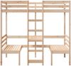 vidaXL Hochbett mit Schreibtisch & Stühlen 90x190 cm Massivholz Kiefer 3308559 Bild 5