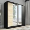 Schwebetürenschrank DUO 2-türig Schrank 180 cm Farbe: Schwarz , sonoma Bild 2