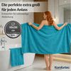 Komfortec Badetuch 100x200 cm aus 100% Baumwolle, Saunatuch XXL, Weich, Groß, Frottee, Schnelltrocknend, Türkis Bild 2
