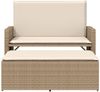 vidaXL Gartenbank mit Kissen und Hocker Beige Poly Rattan 368411 Bild 5